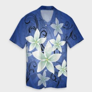 Hawaii Blue Plumeria Hawaiian Shirt  - Thelegend59