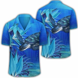 Hawaii Blue Turtle Paradise Hawaiian Shirt - Breath Ocean - Ah  - Thelegend59