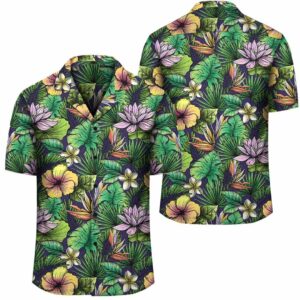 Hawaii Hibiscus And Plumeria Green Hawaiian Shirt  - Thelegend59