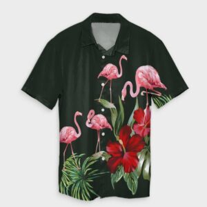 Hawaii Hibiscus Flamingo Hawaiian Shirt  - Thelegend59