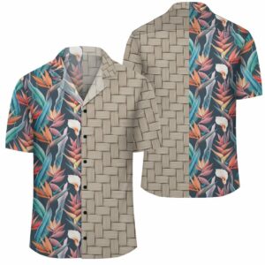 Hawaii Seamless Tropical Flower Hawaiian Summer Lauhala Moiety Hawaiian Shirt  - Thelegend59