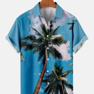 Hawaii Series Casual Men'S Large Short Sleeve Hawaiian Shirts  - Thelegend59