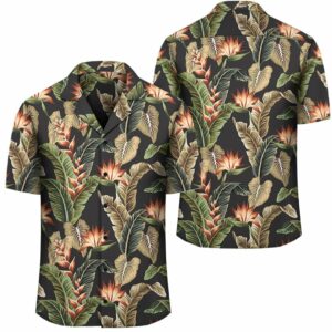 Hawaii Tropical Floral Vintage Strelitzia Flower Banana Leaves Hawaiian Shirt  - Thelegend59