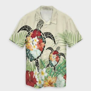 Hawaii Turtle Flowers Coconut Tree Leaf Hawaiian Shirt  - Thelegend59