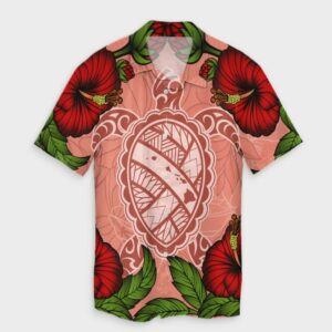 Hawaii Turtle Hibiscus Pink Hawaiian Shirt Fide Style  - Thelegend59