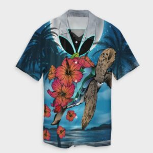 Hawaii Turtle Kanaka Hibiscus Stary Night Hawaiian Shirt  - Thelegend59