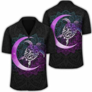 Hawaii Turtle Mandala Hawaiian Shirt Galaxy Purple  - Thelegend59