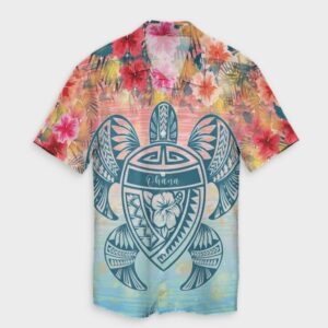 Hawaii Turtle Ohana Stary Night Hibiscus Hawaiian Shirt  - Thelegend59