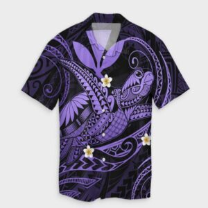 Hawaii Turtle Polyensian Hawaiian Shirt Nane Style Purple  - Thelegend59