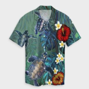 Hawaii Turtle Tropical Art Hawaiian Shirt Hela Style  - Thelegend59