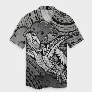 Hawaii Turtle Wave Hawaiian Shirt News Style Gray  - Thelegend59