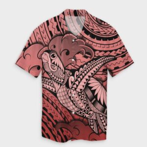 Hawaii Turtle Wave Hawaiian Shirt News Style Red  - Thelegend59