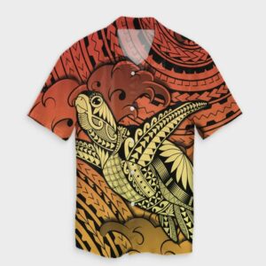 Hawaii Turtle Wave Hawaiian Shirt News Style Yellow  - Thelegend59