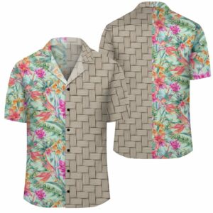 Hawaii Watercolor Vintage Floral Tropical Bird Of Paradise Lauhala Moiety Hawaiian Shirt  - Thelegend59