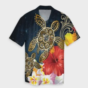 Hawaiian - Hawaii Honu Hibiscus Galaxy Hawaiian Shirt  - Thelegend59