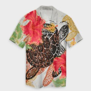 Hawaiian - Hawaii Turtle Art Hibiscus Hawaiian Shirt  - Thelegend59