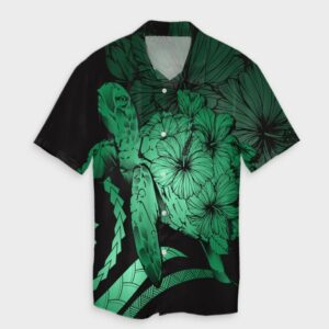Hawaiian - Hawaii Turtle Hibiscus Vintage Hawaiian Shirt - Green  - Thelegend59