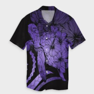 Hawaiian - Hawaii Turtle Hibiscus Vintage Hawaiian Shirt - Purple  - Thelegend59