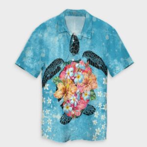 Hawaiian - Hawaii Turtle Hibiscus Plumeria Hawaiian Shirt  - Thelegend59