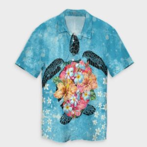 Hawaiian Hawaii Turtle Hibiscus Plumeria Hawaiian Shirt  - Thelegend59