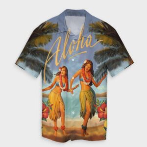 Hawaiian Aloha Hula Girl Hibiscus Hawaiian Shirt  - Thelegend59