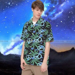Hawaiian Aloha Hawaiian Shirts Peace Weed  - Thelegend59