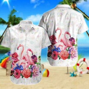 Hawaiian Aloha Hawaiian Shirts Flamingo Flower  - Thelegend59