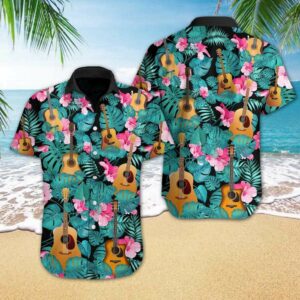 Hawaiian Aloha Hawaiian Shirts Guitar Tropical  - Thelegend59