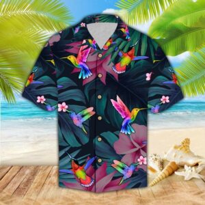 Hawaiian Aloha Hawaiian Shirts Hummingbird  - Thelegend59