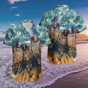 Hawaiian Aloha Hawaiian Shirts Owlhawaiian Shirts Tropical  - Thelegend59