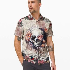 Hawaiian Aloha Hawaiian Shirts Hawaiian Shirtskull Flower  - Thelegend59
