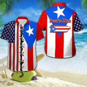 Hawaiian Aloha Hawaiian Shirtss America Puerto Rico Flag  - Thelegend59
