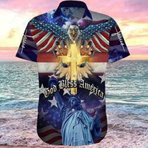 Hawaiian Aloha Hawaiian Shirtss Awesome Jesus God Bless America  - Thelegend59
