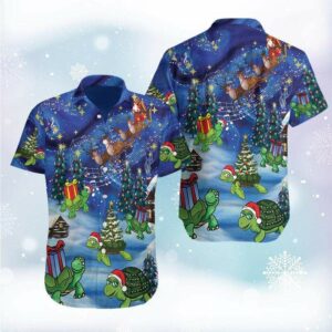Hawaiian Aloha Hawaiian Shirtss Awesome Turtle On Christmas  - Thelegend59