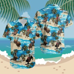 Hawaiian Aloha Hawaiian Shirtss Bull Riding  - Thelegend59