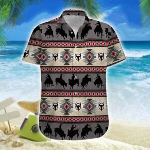 Hawaiian Aloha Hawaiian Shirtss Bull Riding Native  - Thelegend59