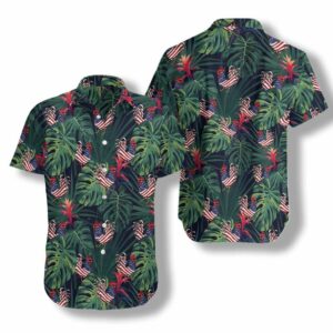 Hawaiian Aloha Hawaiian Shirtss Chicken American Flag Tropical  - Thelegend59