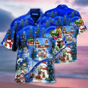 Hawaiian Aloha Hawaiian Shirtss Chilling With My Snowmies Christmas  - Thelegend59