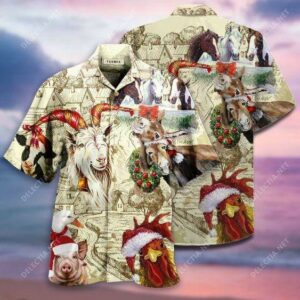Hawaiian Aloha Hawaiian Shirtss Christmas Begins On The Farm  - Thelegend59