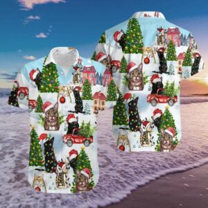 Hawaiian Aloha Hawaiian Shirtss Christmas Cat  - Thelegend59