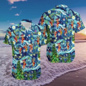 Hawaiian Aloha Hawaiian Shirtss Christmas Dancing Reindeers  - Thelegend59