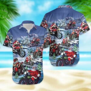Hawaiian Aloha Hawaiian Shirtss Christmas Driving With Santa Claus  - Thelegend59