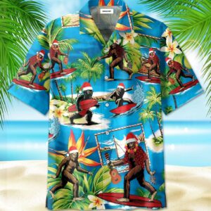 Hawaiian Aloha Hawaiian Shirtss Christmas Santa Bigfoot  - Thelegend59
