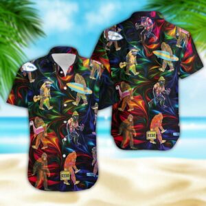 Hawaiian Aloha Hawaiian Shirtss Colorful Bigfoot  - Thelegend59