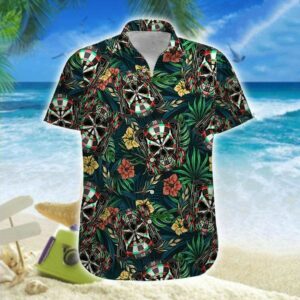 Hawaiian Aloha Hawaiian Shirtss Darts Skull  - Thelegend59
