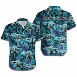 Hawaiian Aloha Hawaiian Shirtss Disc Golf Aloha Tropical Leaves Custom Name  - Thelegend59