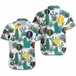 Hawaiian Aloha Hawaiian Shirtss Disc Golf Green Cactus Retro  - Thelegend59