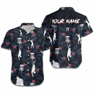 Hawaiian Aloha Hawaiian Shirtss Disc Golf Strelitzia Pattern Custom Name  - Thelegend59