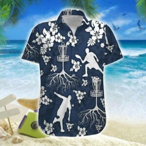 Hawaiian Aloha Hawaiian Shirtss Disc Golf Tree Hibiscus  - Thelegend59