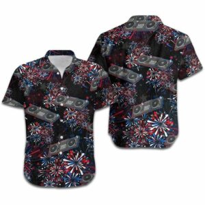 Hawaiian Aloha Hawaiian Shirtss Dj Mixer 4Th Of July Fireworks  - Thelegend59